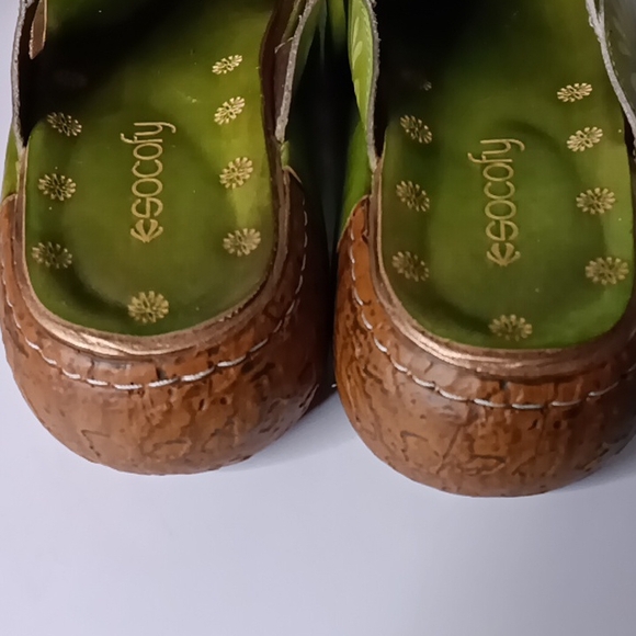 Artisan Green and Blue Mules with Floral Accents - Picture 4 of 10